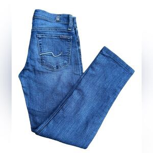 7 For All Mankind Jeans - Bootcut Size 25 Blue Denim Stretch Excellent Condition
